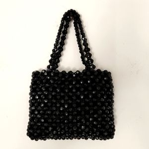 Vintage Vanessa Paris New York London black beaded mini bag